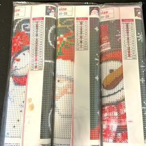 3 piece diamond painting kit.  Snowmen and Santa!